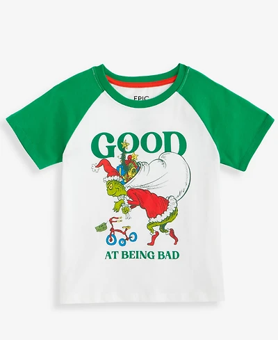 Epic Threads Boys Toddler 2T-4T Grinch Raglan Sleeve T-Shirt, Macy's Exclusive