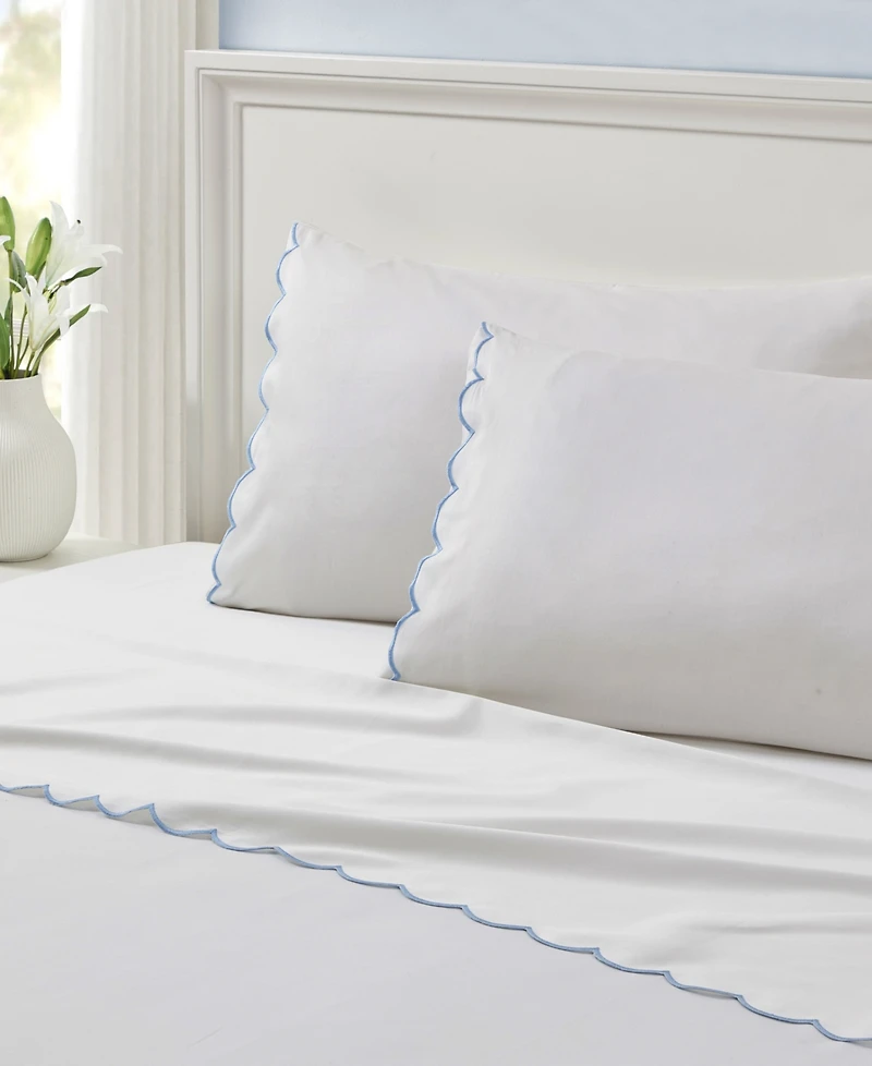 Peri Home Scallop 300-Thread Count Cotton 4-Pc. Sheet Set
