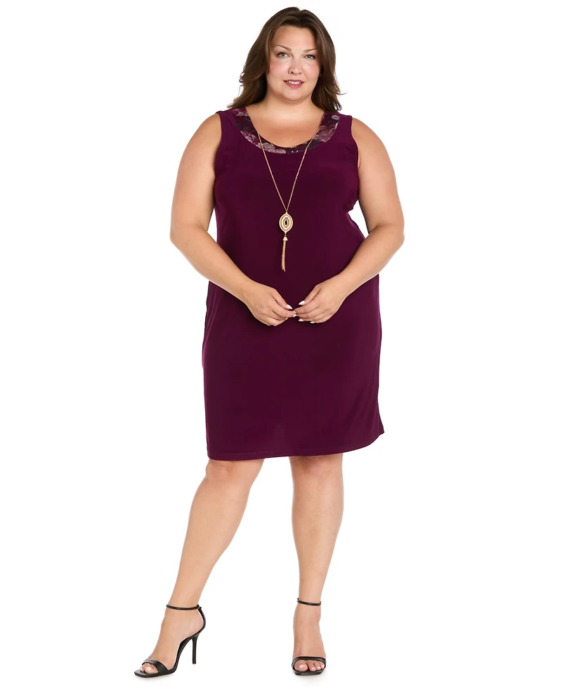 R & M Richards Plus 2-Piece Floral Jacket and Scoop Neck Dress