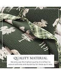 Linery & Co. Deer & Trees Microfiber Quilt Set with Shams
