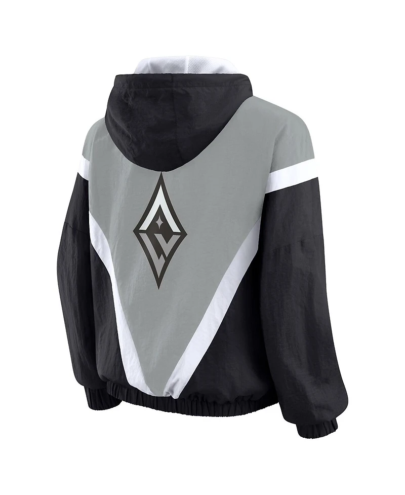 Wear by Erin Andrews Women's Black/Gray Las Vegas Aces Colorblock Full-Zip Windbreaker Jacket