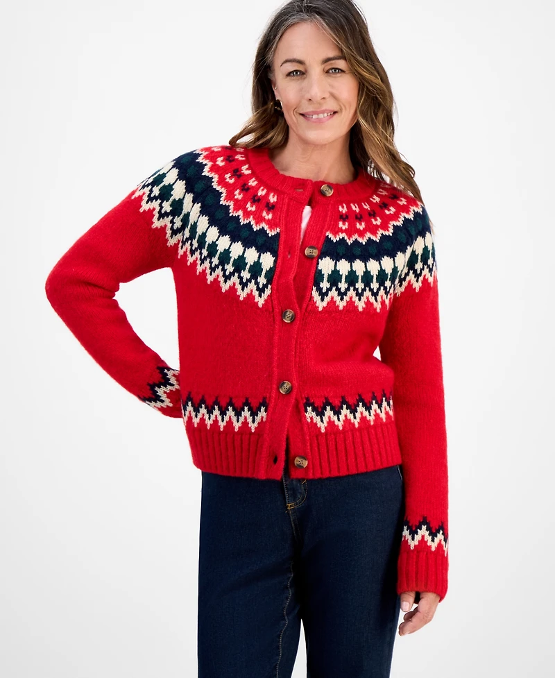 Style & Co Petite Fair Isle Cardigan, Macy's Exclusive