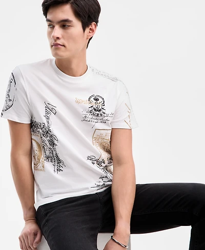 Guess Men's 1981 Postage Embroidered & Print T-Shirt