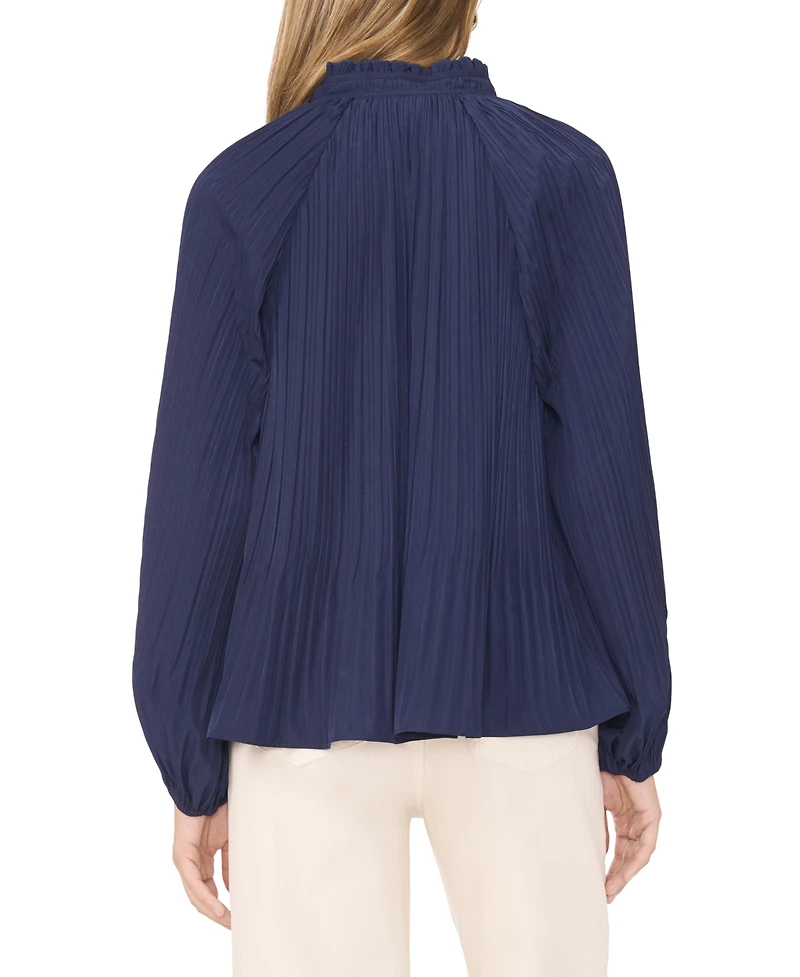 1.state Women's Long Sleeve Pleat Blouse