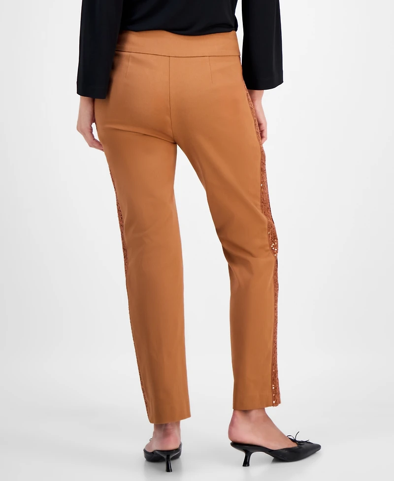 Jm Collection Petite Sequin-Trim Cambridge Pants, Macy's Exclusive