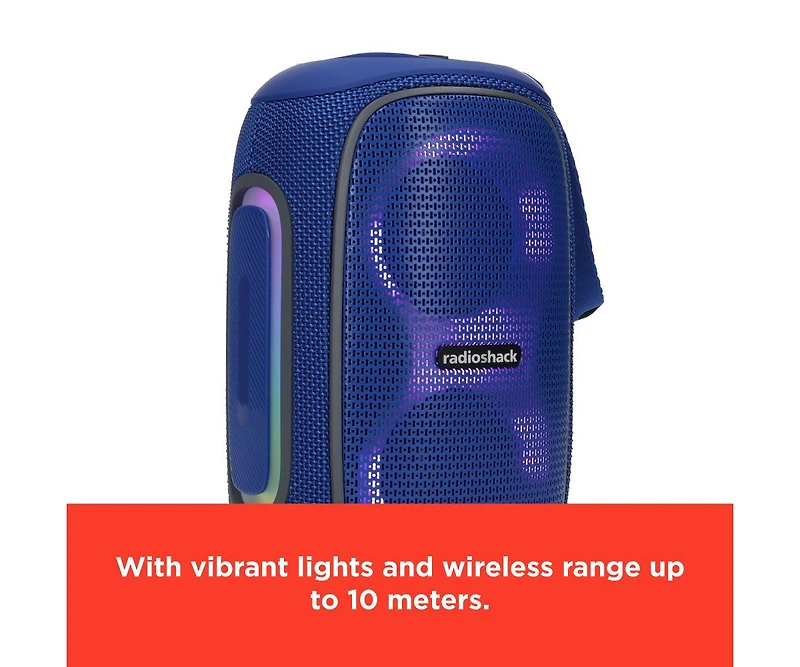 RadioShack 30W Gray and Green Wireless Portable Speaker with Rgb Lights Fm Radio Bluetooth 5.3 4001781