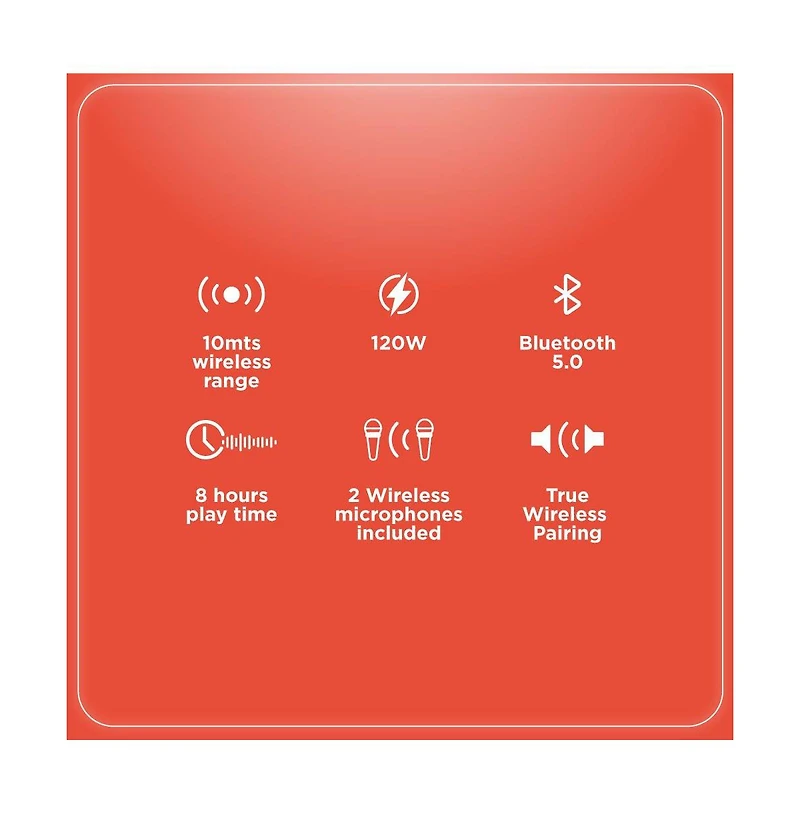 RadioShack Portable Bluetooth Karaoke Speaker, 120W, 2 Microphones Included 4001788