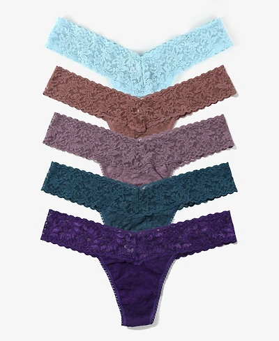 Hanky Panky Women's Signature Lace Low Rise 5 Pack Thong Underwear