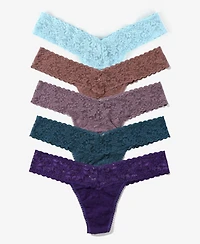 Hanky Panky Women's Signature Lace Low Rise 5 Pack Thong Underwear