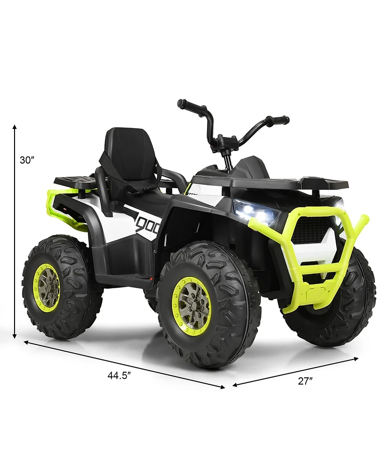 12V Kids Electric 4-Wheeler Atv Quad 2 Speeds Ride On Car w/MP3&Led Lights