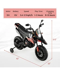 12V Licensed Aprilia Kids Ride On Motorcycle Electric Dirt Bike with Light & Music
