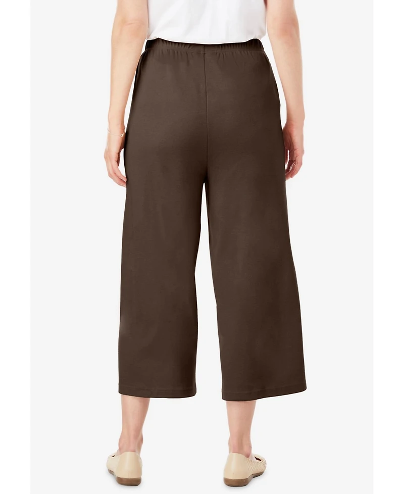 Woman Within Plus 7-Day Knit Culotte