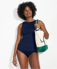 Lands' End Women's Long Tummy Control High Waisted Bikini Swim Bottoms