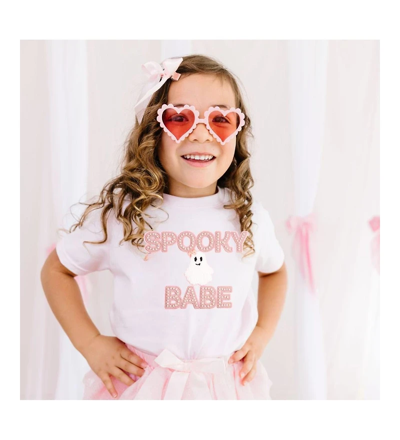 Sweet Wink Toddler Girls Spooky Babe Patch Halloween Short Sleeve T-Shirt
