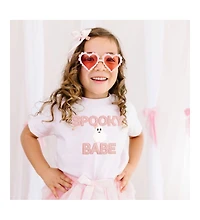 Sweet Wink Toddler Girls Spooky Babe Patch Halloween Short Sleeve T-Shirt