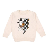 Sweet Wink Little and Big Boys Checker Ghost Halloween Sweatshirt