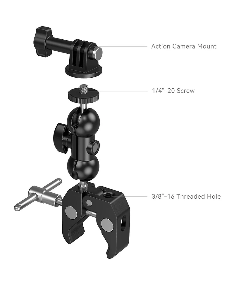 SmallRig Crab-Shaped Super Clamp with Ball Head Magic Arm
