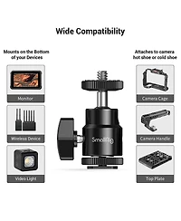 SmallRig 1/4" Camera Hot Shoe Mount with Additional 1/4" Screw, 2-Pack