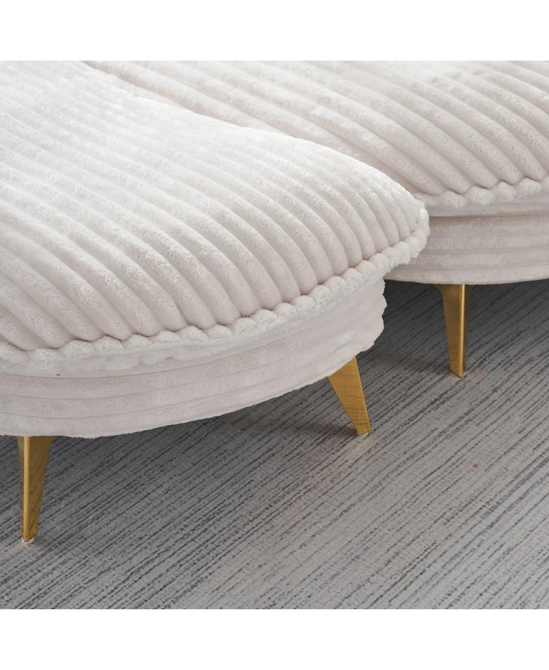 Streamdale Cozy Corduroy Sofa Fabric (65") with Pillows