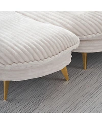 Streamdale Cozy Corduroy Sofa Fabric (65") with Pillows