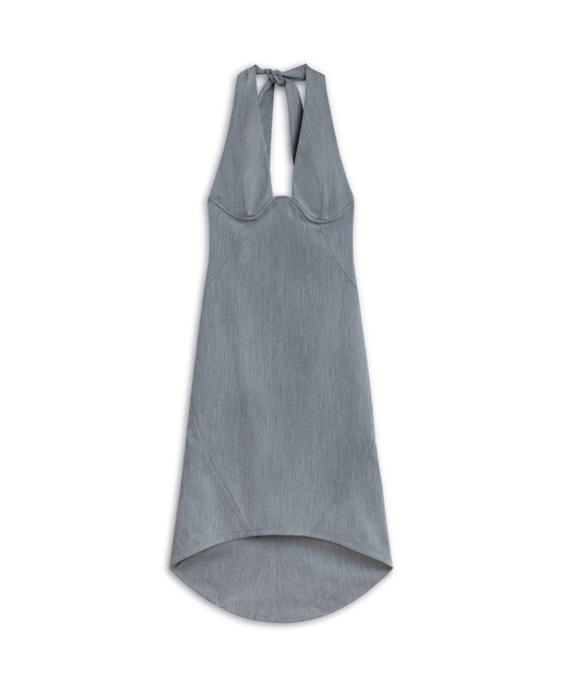 Nocturne Women's Tie Neck Asymmetrical Midi Dress