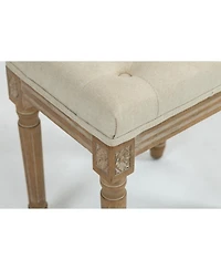 Streamdale Rustic Square Ottoman Vanity Bench