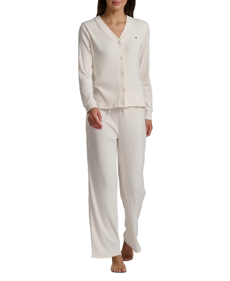 Tommy Hilfiger Women's 2-Piece Long Sleeve Cardigan and Pants Set