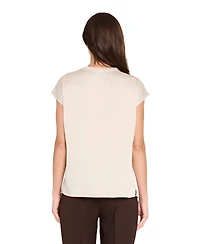 Tahari Asl Women's Fringe Crewneck Top