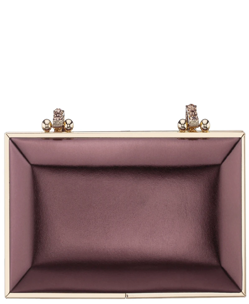 Nina Crystal Handle Lift Lock Clutch