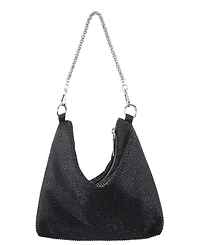 Nina Crystal Embellished Zipper Hobo Bag