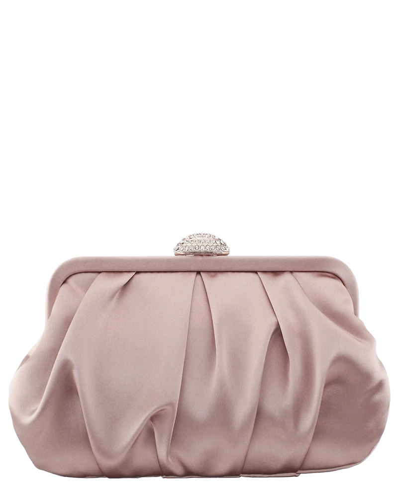 Nina Classic Lift Lock Satin Clutch