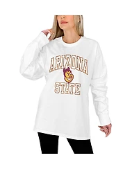 Gameday Couture Women's White Arizona State Sun Devils Mind Games Oversized Long Sleeve T-Shirt