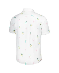 Tommy Bahama Men's White Miami Dolphins Nova Wave Flocktail Button-Up Shirt