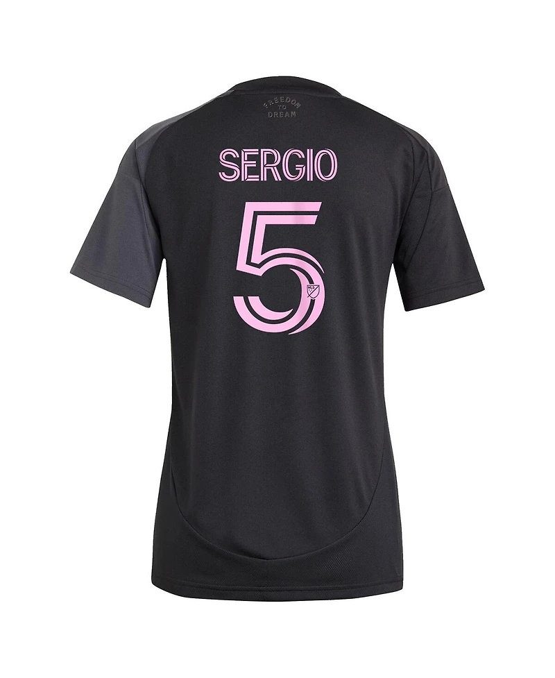Adidas Women's Sergio Busquets Black Inter Miami Cf 2025 The Fortitude Kit Replica Player Jersey