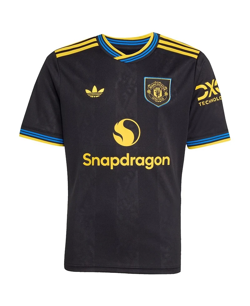 Adidas Big Boys and Girls Bruno Fernandes Black Manchester United 2025/26 Third Replica Player Jersey