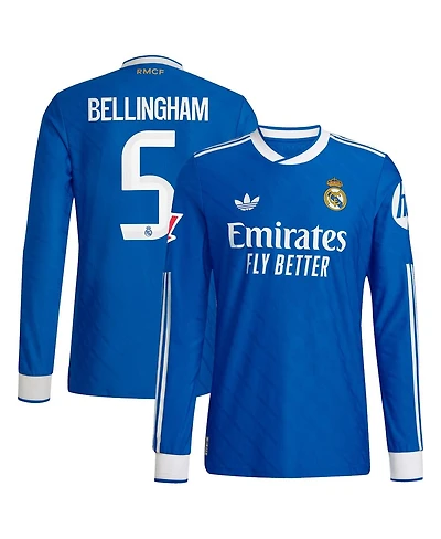 Adidas Men's Jude Bellingham Blue Real Madrid 2025/26 Third Authentic Long Sleeve Player Jersey