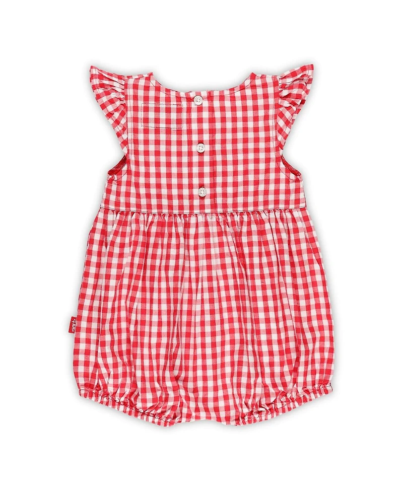 Garb Girl's Baby Boys and Girls Scarlet Ohio State Buckeyes Cara Gingham Ruffled Bodysuit