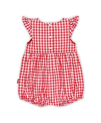 Garb Girl's Baby Boys and Girls Scarlet Ohio State Buckeyes Cara Gingham Ruffled Bodysuit