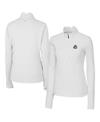 Cutter & Buck Women's White Ohio State Buckeyes Traverse Half-Zip Pullover Jacket