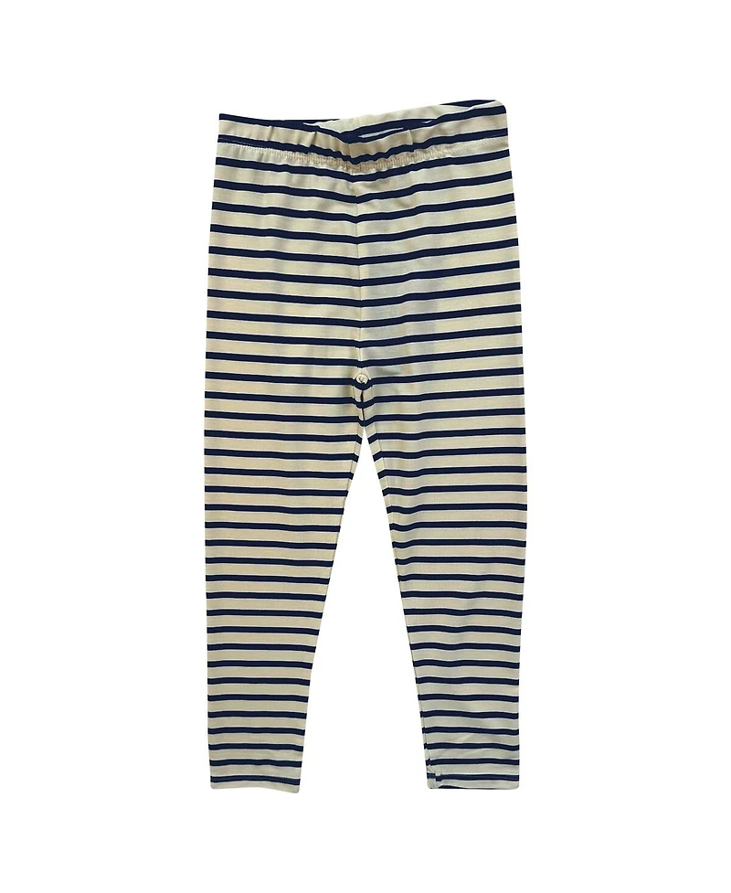 Wes & Willy Toddler 2-Piece West Virginia Mountaineers Long Sleeve Top and Striped Tri-Blend Leggings Set