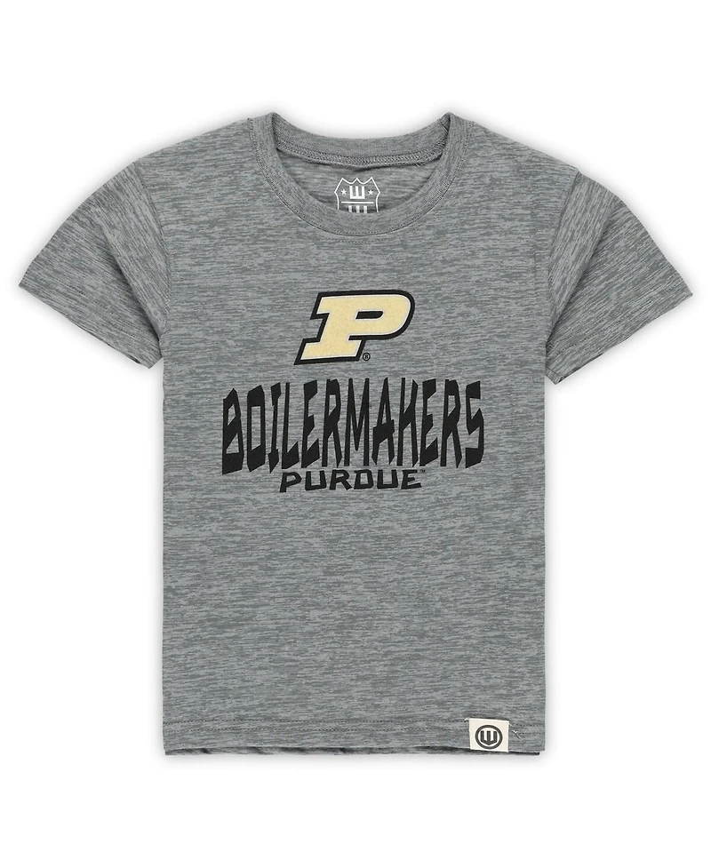 Wes & Willy Toddler 2-Piece Charcoal/Black Purdue Boilermakers Cloudy Yarn T-Shirt and Shorts Set