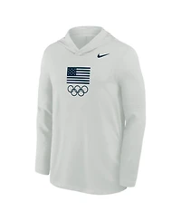 Nike Men's Gray Lightweight Dri-fit Long Sleeve Hoodie T-Shirt