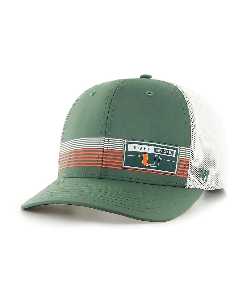 '47 Brand Men's Green Miami Hurricanes Rangefinder Brrr Trucker Adjustable Hat