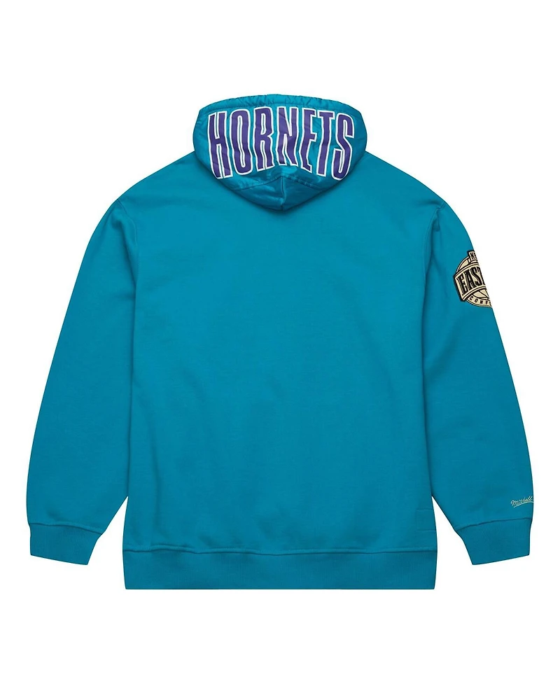 Mitchell & Ness Men's Teal Charlotte Hornets Team Og 2.0 Logo Fleece Pullover Hoodie