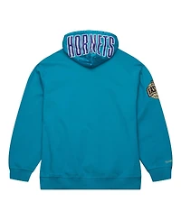 Mitchell & Ness Men's Teal Charlotte Hornets Team Og 2.0 Logo Fleece Pullover Hoodie