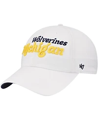 '47 Brand Women's White Michigan Wolverines Pensacola Clean Up Adjustable Hat