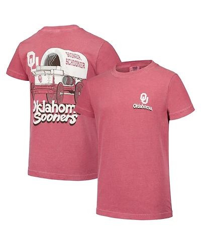 Image One Big Boys and Girls Crimson Oklahoma Sooners Hyperlocal Comfort Colors T-Shirt