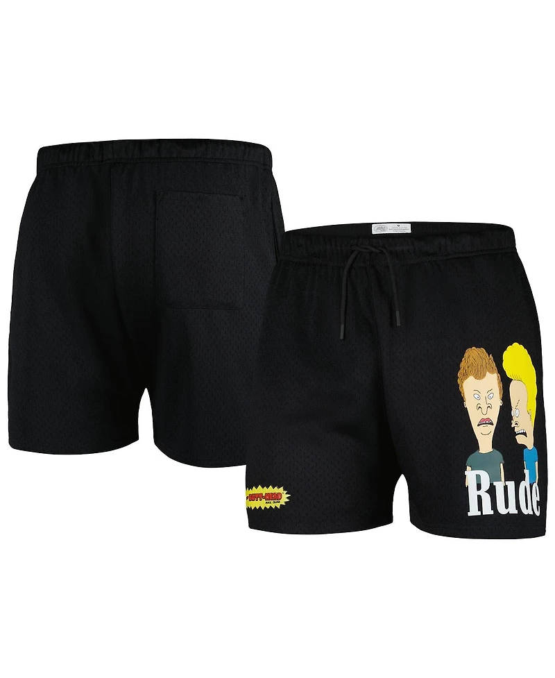 Freeze Max Men's Black Beavis and Butt-Head Rude Mesh Shorts