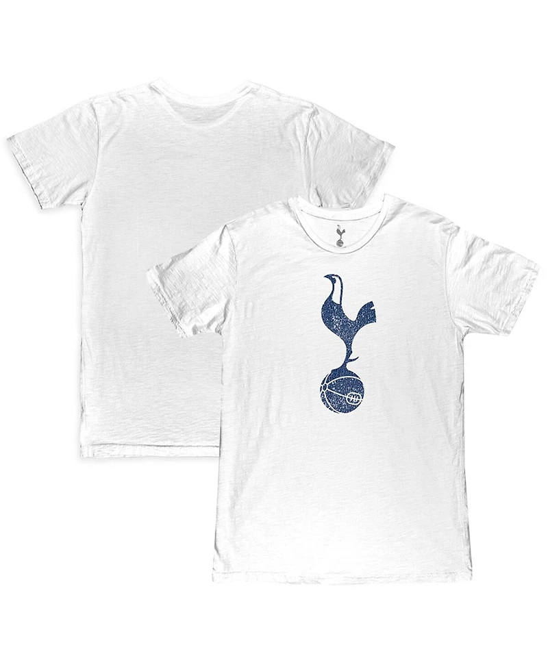 1863FC Men's White Tottenham Hotspur Mono Crest Slub T-Shirt