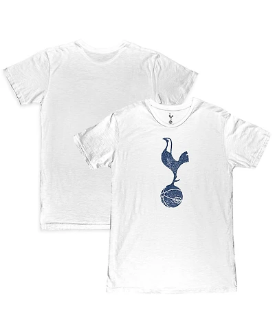 1863FC Men's White Tottenham Hotspur Mono Crest Slub T-Shirt